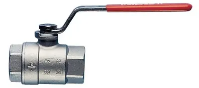 Image de Robinet à boisseau sphérique en acier inoxydable Valpres DN40 1 1/2, réf. 704000 Euro-Inox PTFE/Viton, 1 pièce.