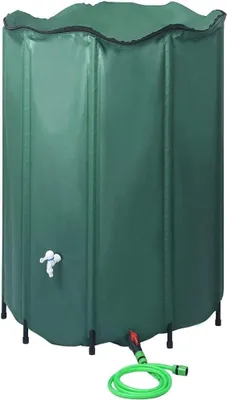 Produktbild von Faltbarer Regenwassertank – Regenwassertonne – Gartenbewässerung – Mit Hahn – 1350 Liter – Grün