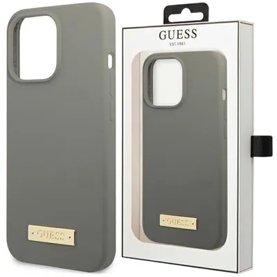 Produktbild von Guess Guhmp13Lsplg Iphone 13 Pro / 13 6,1"" Szary/Grau Hartschale Silikon Logo Platte Magsafe