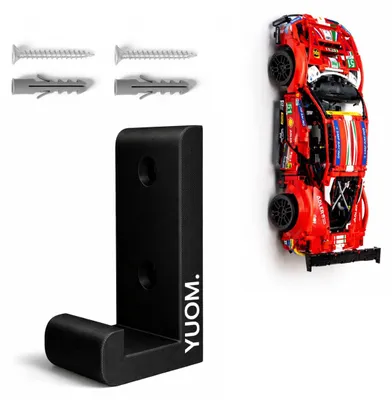 Produktbild von YUOM. Wandhalterung für LEGO Technic 42125 Ferrari 488 GTE – Wandmontage, schwarz