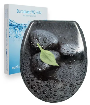 Produktbild von sanicomfort WC-Sitz, Duroplast, mit Absenkautomatik, Toilettensitz passend für alle handelsüblichen WC-Becken (wet Stone)