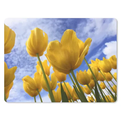 Produktbild von MuchoWow® Mauspad Mousepad Blumen - Wolken - Gelb 40x30 cm - Mousepads - Maus Mat - Pad - Mausunterlage - Anti Rutsch