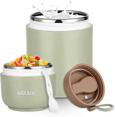 Produktbild von To-go-Müslischüssel aus Edelstahl - 720 ml - grün