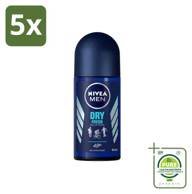 Zdjęcie produktu dla 5 sztuk NIVEA MEN Deo Roller Dry Fresh, 50 ml - zestaw ekonomiczny