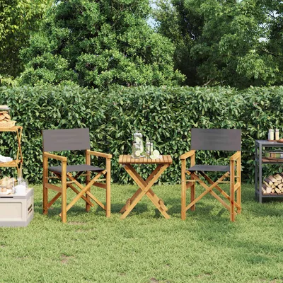 Obrázok produktu pre Maison Exclusive – 2 skladacie záhradné stoličky, sivé, z masívneho teakového dreva