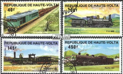 Produktbild von Briefmarken Obervolta 1984 Mi 968-971 (kompl.Ausg.) gestempelt Lokomotiven