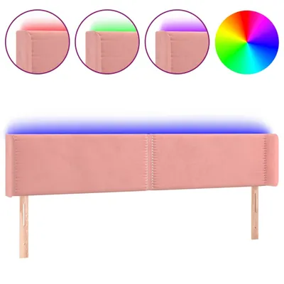 Produktbild von vidaXL LED Kopfteil Rosa 203x16x78/88 cm Samt