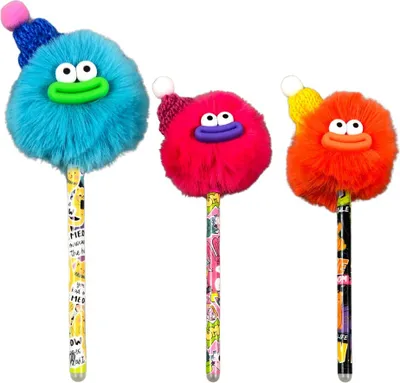 Produktbild von Colorino löschbarer Monster-Pom-Pom-Stift mit Kappe