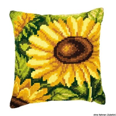 Produktbild von Vervaco KK703 Kreuzstichkissen Motiv Sonnenblumen