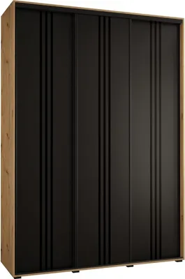 Produktbild von MEBLE KRYSPOL Davos 6 Schrank, drei Türen - 235,2x170x45 cm - Artisan Schwarz Schwarz