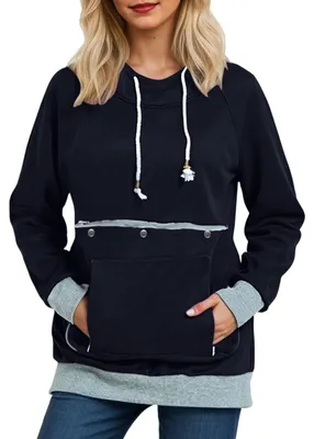 Productafbeelding van Solidchoice - Casual Kat Hoodie met Pet Carrier Pouch