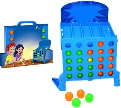 Produktbild von 4-Gewinnt-Spiel, Mit Sprungbällen, Für Eltern-Kind, Strategie, Lernspiel, Kinder, Tischspiel