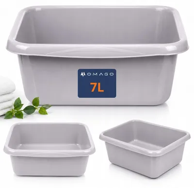 Obrázek produktu pro OMAGO Miska 7L hranatá plastová šedá