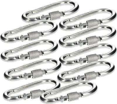 Produktbild von KOTARBAU® 10er Set Feuerwehr Karabinerhaken mit Schraubverschluss für Seile 90x9mm Feuerwehrkarabiner Robust für Ketten