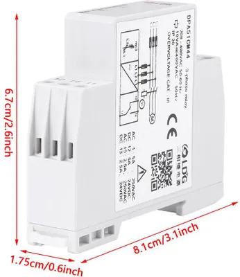 Produktbild von DPA51CM44 3-Phasen Überwachungsrelais mit Phasenfolgeschutz und Phasenausfall-Erkennung, 208-480VAC, 5A Schaltstrom
