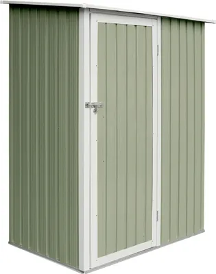 Produktbild von HATTORO P80 Geräteschuppen Metall Gartenschrank Geräteschrank Metallschrank 130x80x186 cm Hellgrün