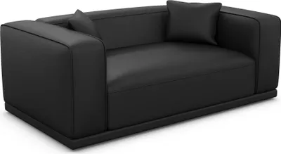 Produktbild von Kunstleder 2-Sitzer Couch Diora Schwarz