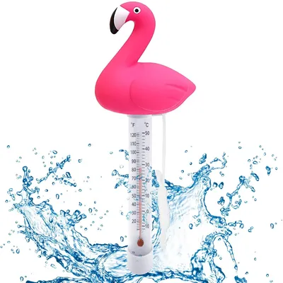 Imagen del producto de Termómetro para agua, flotante, resistente a roturas, con cordón, para piscinas, acuarios y spas