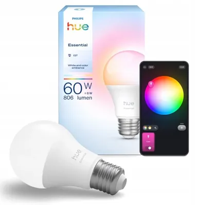 Produktbild von Intelligente Lampe Philips Hue A60 E27 8W weiß, 60x111x111mm, Set 1 Stück