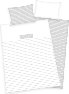 Produktbild von "I love you" ( babybest® )  Bio-Bettwäsche /  Babybettwäsche / Kleinkinderbettwäsche, 100% Baumwolle ( Renforcé, GOTs  ), 40x60 cm + 100x135 cm Qualität: Renforcé
