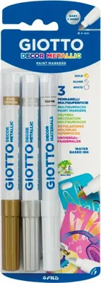 Produktbild von Giotto F014700 Filzstift Gold, Silber, Weiß 3 Stück(e)
