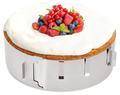 Obrázek produktu pro Forma na dort s nastavitelným průměrem – [nerezová ocel, průměr 16-30 cm] - funkční