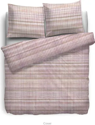 Produktbild von HnL Satin Bettwäsche Cassel Gestreift Rose 155x220 cm + 80x80 cm