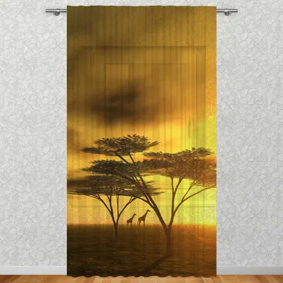 Produktbild von Schal mit Druckmotiv Afrika Giraffe BxH 135x245cm (transparent)