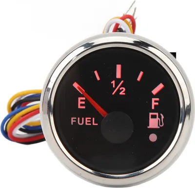 Immagine prodotto di DC9-32V 52MM Indicatore carburante marino 240-33 Ohm Misuratore digitale universale per yacht Barche da pesca Quadrante nero Lunetta argentata