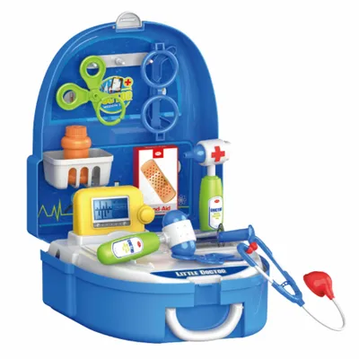 Produktbild von Kinder Arztkoffer Doktorset 20-teilig mit Zubehör & Rucksackfunktion
