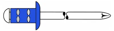Productafbeelding van Blindniet R 88474, platte kop, 3,2 x 8 mm, staal verzinkt / pen staal verzinkt