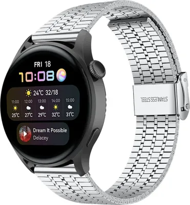 Produktbild von Strap-it Huawei Watch 3 (Pro) Edelstahlarmband (Silber)