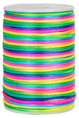 Produktbild von Nylonschnur - 2,5 mm x 100 m Satinkordel - für Armbänder und Makramee - Bunt