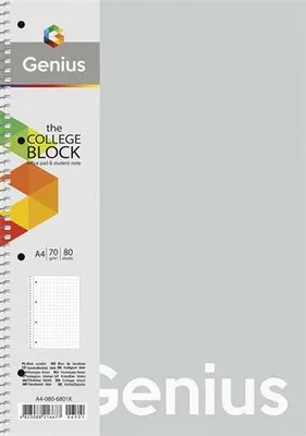 Obrázok produktu pre Špirálový zošit "Genius Pastel", zmiešané motívy, linajkovaný, A4, 80 listov, PP obal, SHKOLYARYK A4-080-68