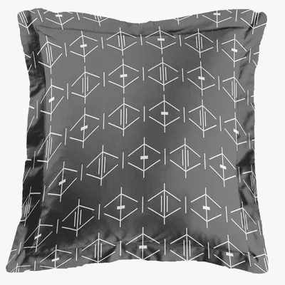 Image de Housse de coussin (63 x 63 cm) Aristide, couleur anthracite, 100% coton