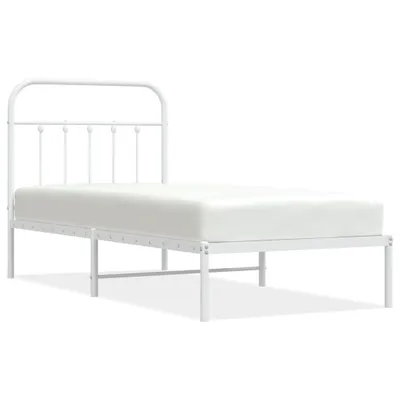 Produktbild von Bettgestell mit Kopfteil Metall Weiß 90x200 cm