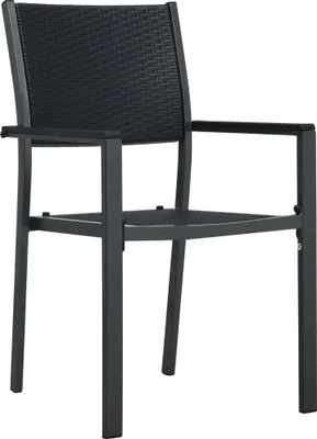 Produktbild von vidaXL Gartenstühle 2 Stk. Schwarz Kunststoff Rattan-Optik