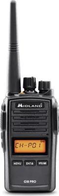 Produktbild von Midland G18 Pro - Professioneller Mobilfunk (PMR) - 99 Kanäle - 446.00625 - 446.19375 MHz - 12000 m - LCD - Lithium-Ion (Li-Ion)
