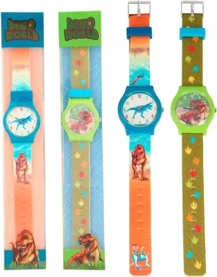 Productafbeelding van Depesche - Kinderhorloge "Dino World" met dinosaurusdesign en siliconen band