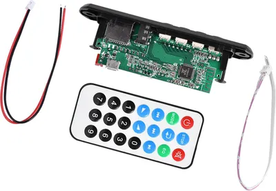 Obrázek produktu pro Dekódovací karta Bluetooth, DC 12V + 5V MP3 WMA dekódovací karta audio bezdrátový modul Bluetooth s USB a slotem pro TF kartu, podpora pro hands-free volání, FM rádio