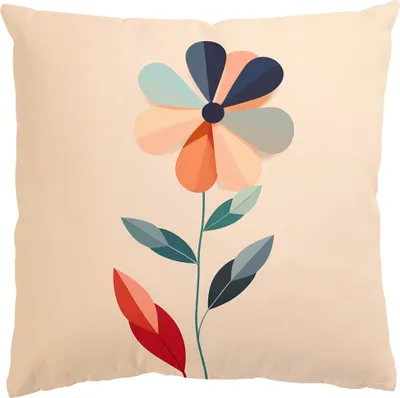 Produktbild von Dekokissen Blumen drinnen / Indoor Zierkissen Canvas waschbar Design beige Sofakissen ohne Füllung