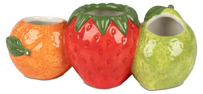Produktbild von Dekovase OBSTGARTEN mit Früchtemotiv L. 22cm Steingut Formano S25