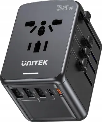 Obrázok produktu pre UNITEK P1121ABK01, Univerzálne, Univerzálne, Typ C (Európska koncovka), Typ G (VB), Typ I(RAK), Typ C, Typ G (VB), Typ I(RAK), 100 - 250 V, 50/60 Hz