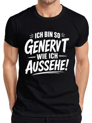 Productafbeelding van Ik ben net zo geïrriteerd als ik eruitzie. Grappige opmerking. Sarcasme. Heren T-shirt, zwart, maat S