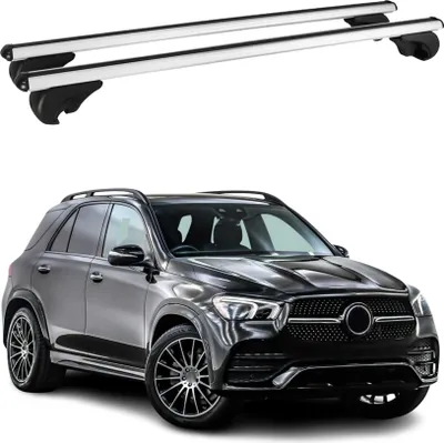 Image de Barres de toit Transversales pour Mercedes GLE 2020-2025 Aluminium Argent