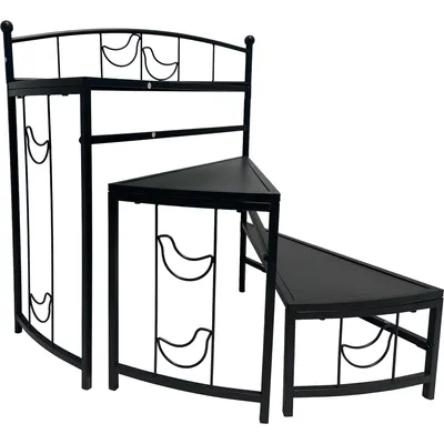 Produktbild von dobar Metall Blumentreppe Blumenleiter rund mit 3 Ebenen in Anthrazit, 60x30x65 cm