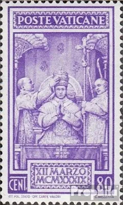 Produktbild von Briefmarken Vatikanstadt 1939 Mi 82 mit Falz Papst Pius XII.
