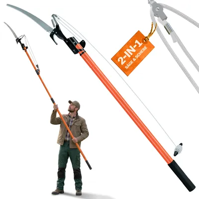 Productafbeelding van Telescopische Takkenzaag met Snoeischaar Oranje 2,60m
