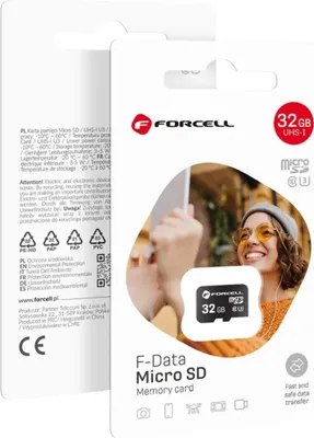 Zdjęcie produktu dla Karta pamięci Forcell F-Data UHS-I U3 klasy prędkości 10 micro SD 32 GB