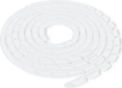 Image de Qoltec Organisateur de câbles 6mm | 10m | Blanc/Transparent